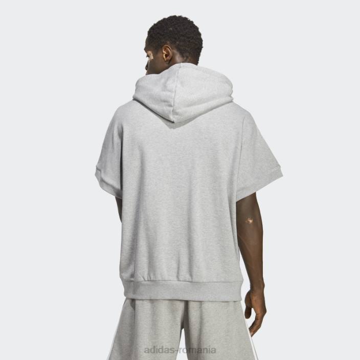 Adidas hanorac cu maneca scurta adicolor classics gri mediu bărbați gri mediu 2JBN5419