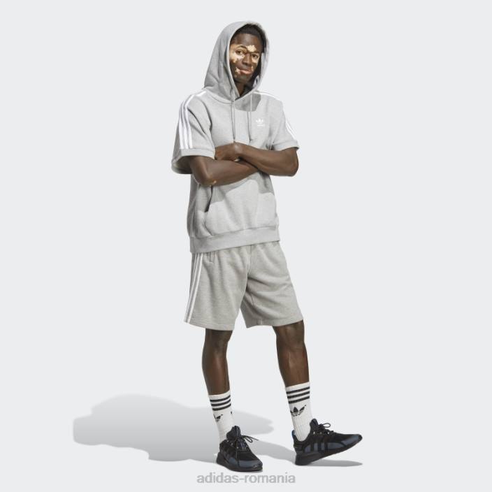 Adidas hanorac cu maneca scurta adicolor classics gri mediu bărbați gri mediu 2JBN5419