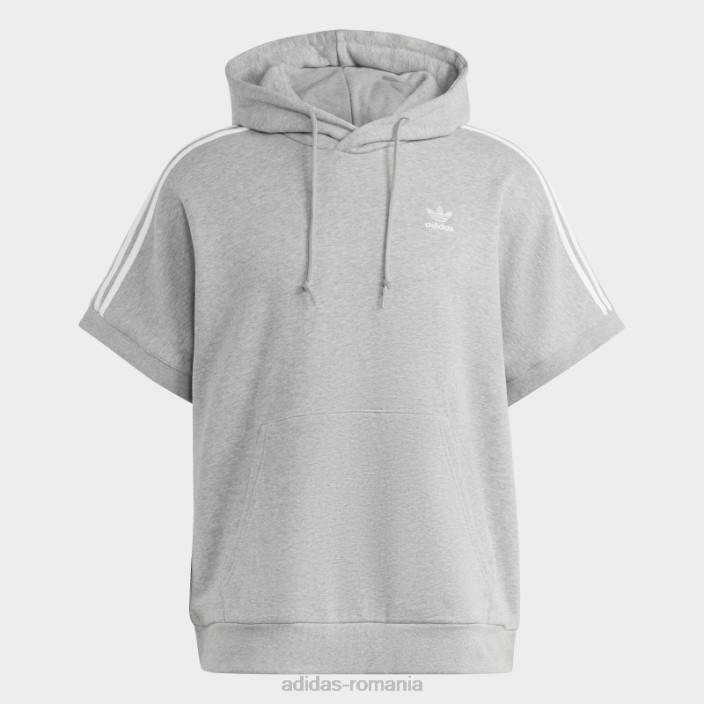 Adidas hanorac cu maneca scurta adicolor classics gri mediu bărbați gri mediu 2JBN5419