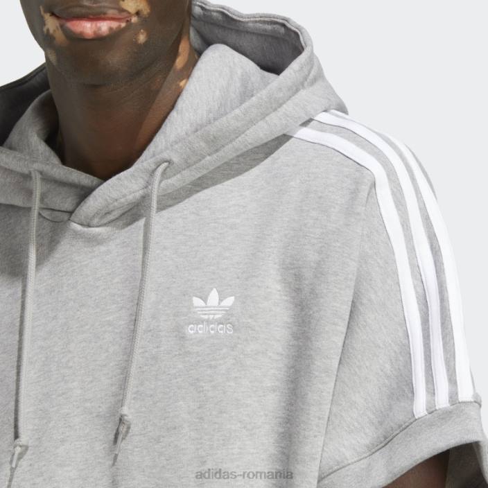 Adidas hanorac cu maneca scurta adicolor classics gri mediu bărbați gri mediu 2JBN5419