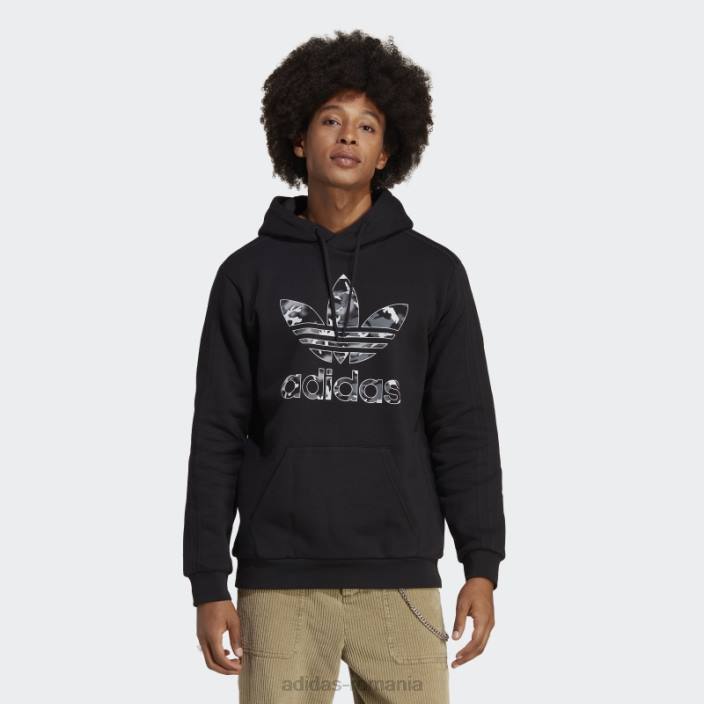 Adidas hanorac cu umplutură camo cu grafică neagră bărbați negru 2JBN13378