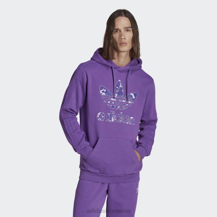 Adidas hanorac cu umplutură camo cu grafică violet bărbați Violet 2JBN13799