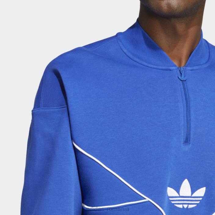 Adidas hanorac echipaj cu jumătate de fermoar adicolor sezonier albastru adidas bărbați albastru alb 2JBN5580
