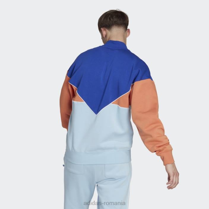 Adidas hanorac echipaj cu jumătate de fermoar adicolor sezonier albastru bărbați albastru/cer/cupru cețos 2JBN6548