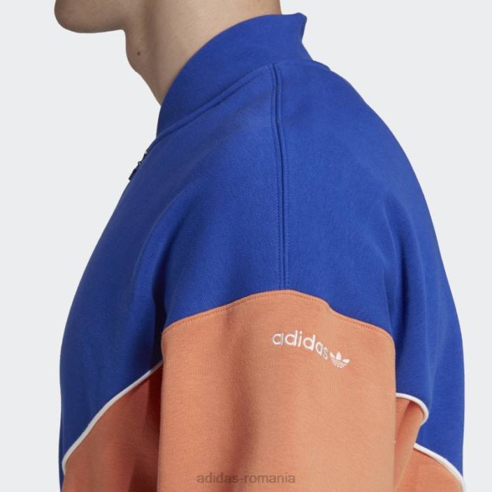 Adidas hanorac echipaj cu jumătate de fermoar adicolor sezonier albastru bărbați albastru/cer/cupru cețos 2JBN6548