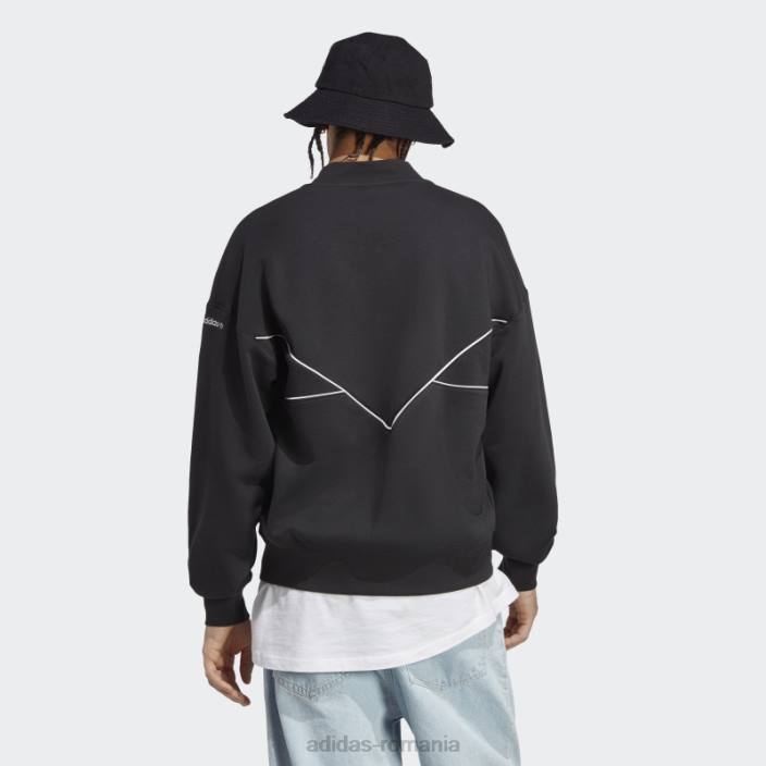 Adidas hanorac echipaj cu jumătate de fermoar adicolor sezonier negru bărbați alb negru 2JBN6361