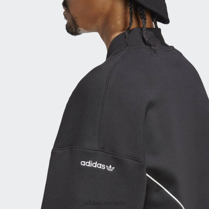 Adidas hanorac echipaj cu jumătate de fermoar adicolor sezonier negru bărbați alb negru 2JBN6361