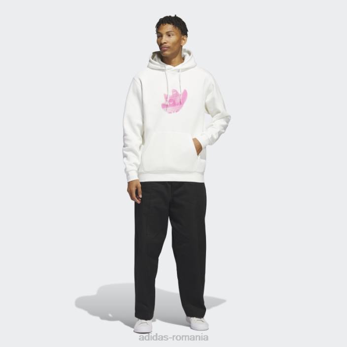 Adidas hanorac grafic shmoofoil (neutru de gen) alb bărbați alb/fucsia 2JBN1075
