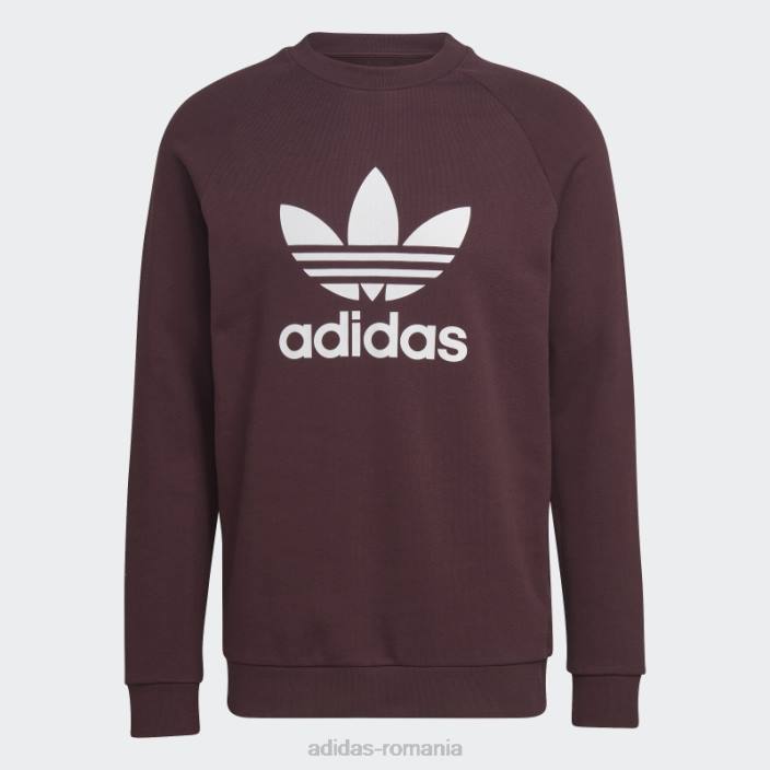 Adidas hanorac maro adicolor classics trefoil crewgate bărbați maro 2JBN1313