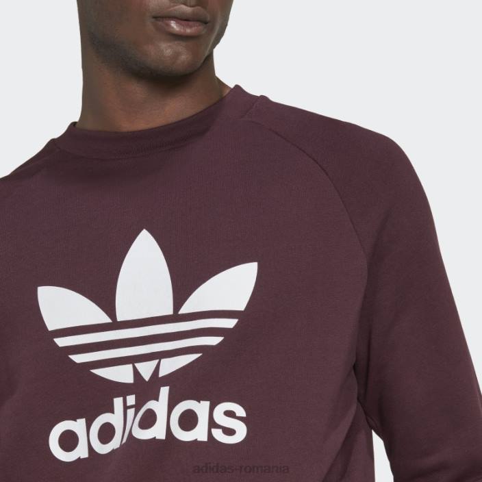 Adidas hanorac maro adicolor classics trefoil crewgate bărbați maro 2JBN1313