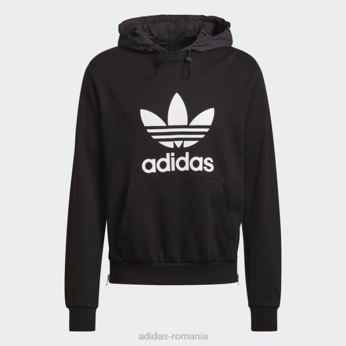 Adidas hanorac negru adicolor clasics din material clash trefoil adidas bărbați negru 2JBN4995