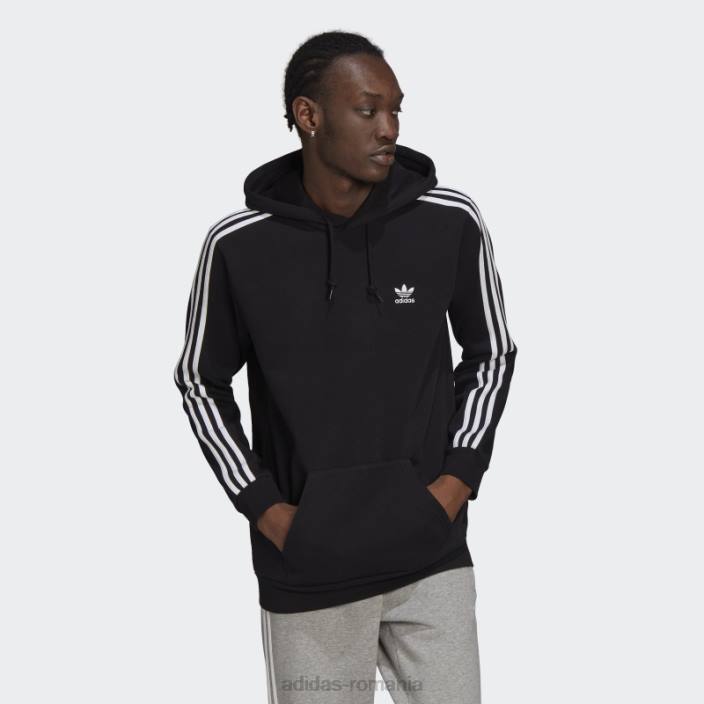 Adidas hanorac negru adicolor classics cu 3 dungi bărbați negru 2JBN6556