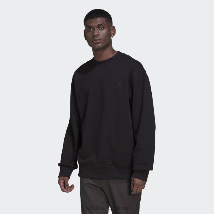 Adidas hanorac negru adicolor contempo crew french terry bărbați negru 2JBN815