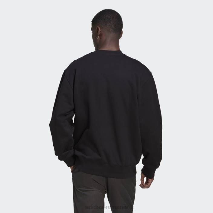 Adidas hanorac negru adicolor contempo crew french terry bărbați negru 2JBN815