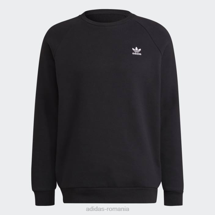 Adidas hanorac negru adicolor essentials trefoil crewgate bărbați negru 2JBN1559