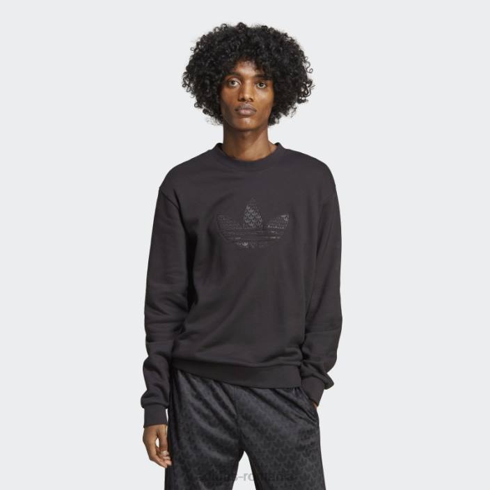 Adidas hanorac negru cu monogramă cu grafică bărbați negru 2JBN5116