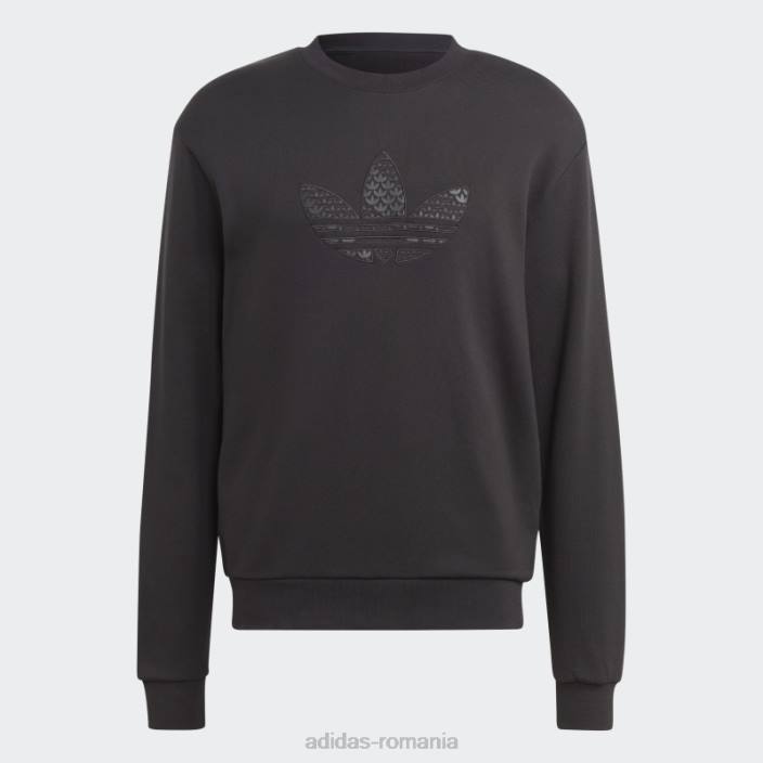 Adidas hanorac negru cu monogramă cu grafică bărbați negru 2JBN5116