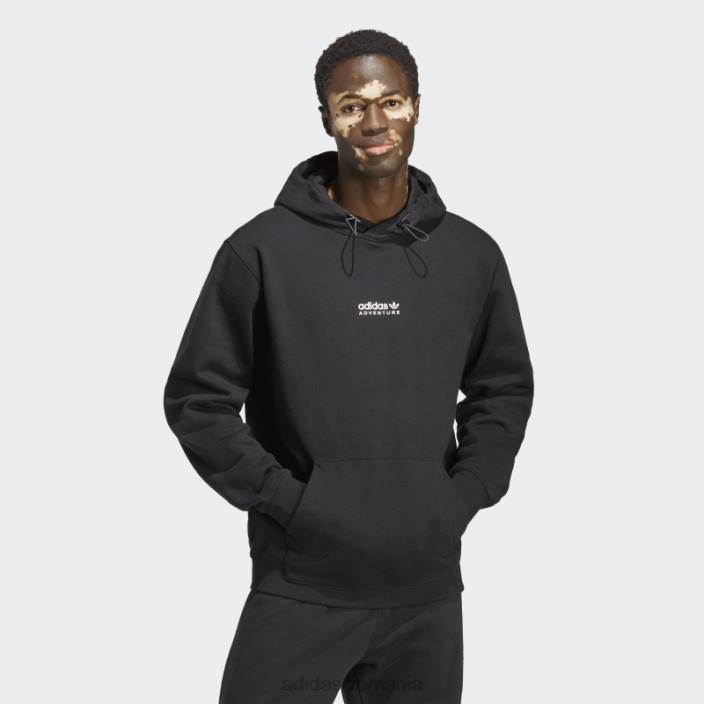 Adidas hanorac negru de aventură fierbinte bărbați negru 2JBN5188