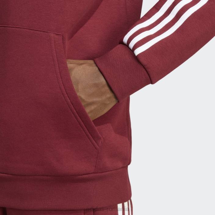 Adidas hanorac roșu adicolor classics cu 3 dungi bărbați roșu 2JBN6436
