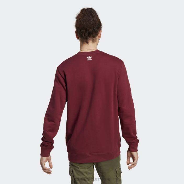 Adidas hanorac roșu pentru echipaj de arhivă grafică bărbați roșu 2JBN5393