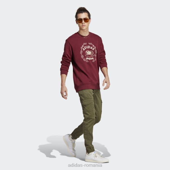 Adidas hanorac roșu pentru echipaj de arhivă grafică bărbați roșu 2JBN5393