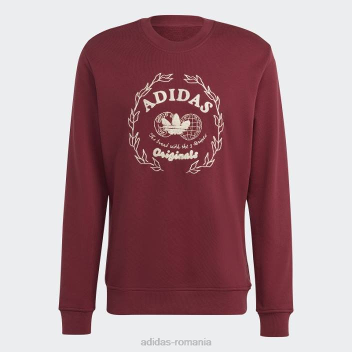 Adidas hanorac roșu pentru echipaj de arhivă grafică bărbați roșu 2JBN5393