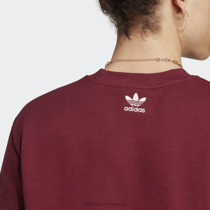 Adidas hanorac roșu pentru echipaj de arhivă grafică bărbați roșu 2JBN5393