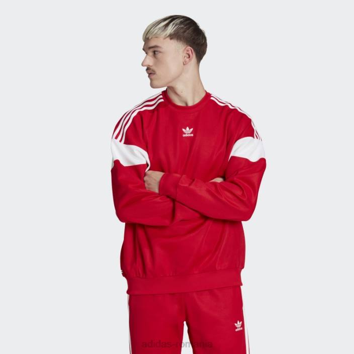 Adidas hanorac scarlet adicolor classics cut line crew bărbați stacojiu 2JBN5260