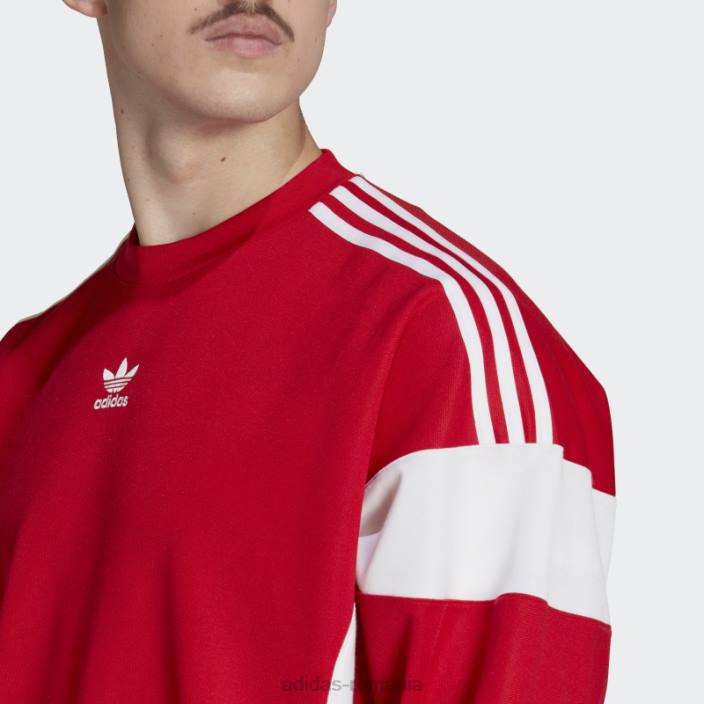Adidas hanorac scarlet adicolor classics cut line crew bărbați stacojiu 2JBN5260