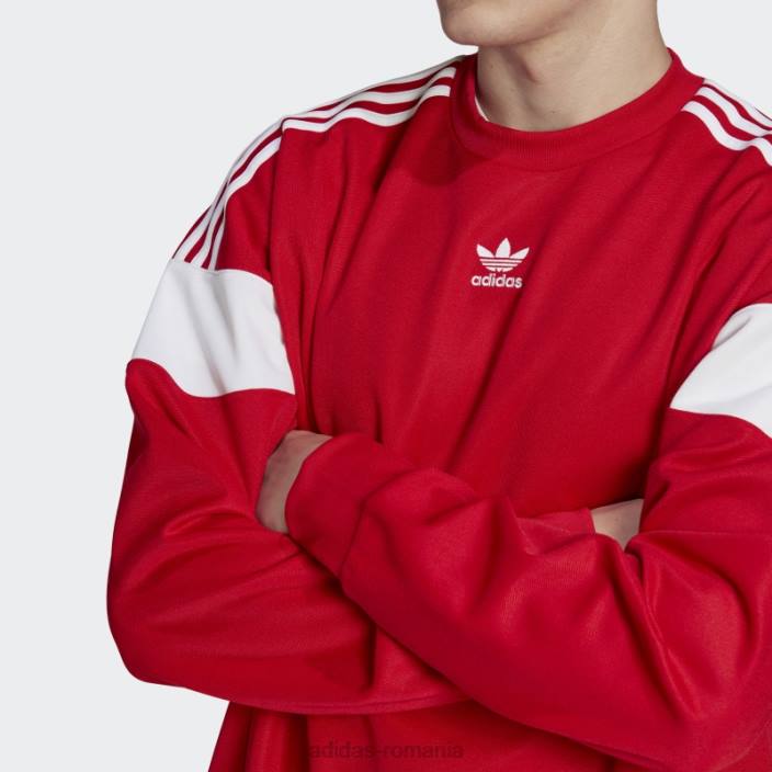 Adidas hanorac scarlet adicolor classics cut line crew bărbați stacojiu 2JBN5260