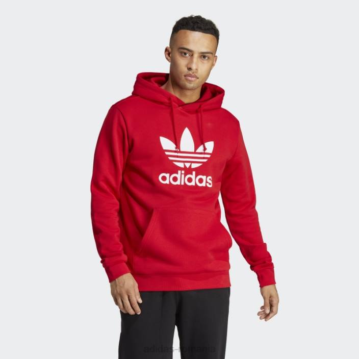 Adidas hanorac scarlet adicolor classics trefoil bărbați stacojiu 2JBN6605