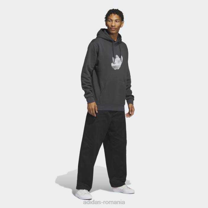 Adidas hanorac shmoofoil cu grafic carbon (neutru de gen) bărbați carbon/alb 2JBN989