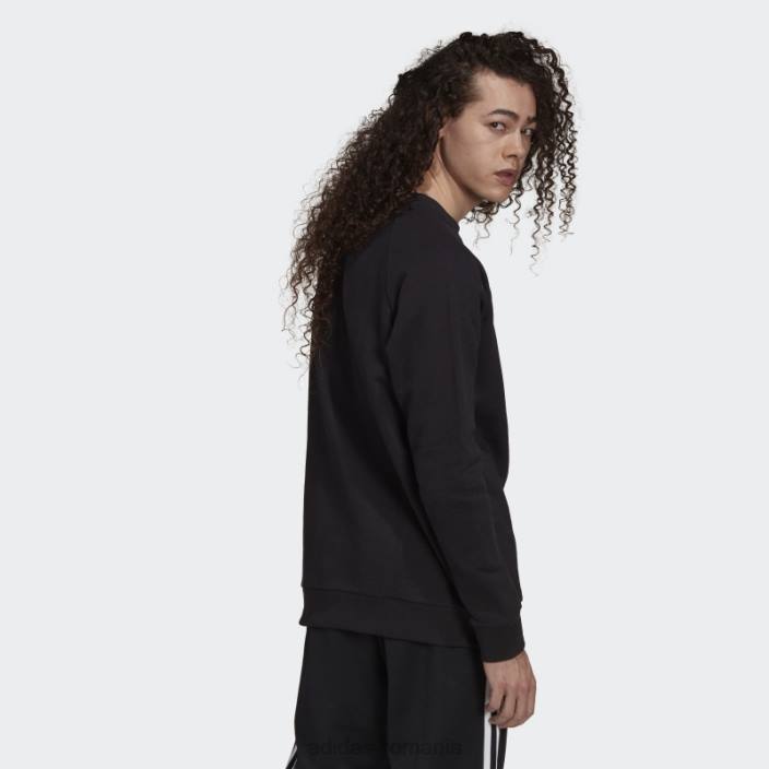 Adidas hanorac trifoil adicolor classics crewneck alb bărbați alb negru 2JBN5335