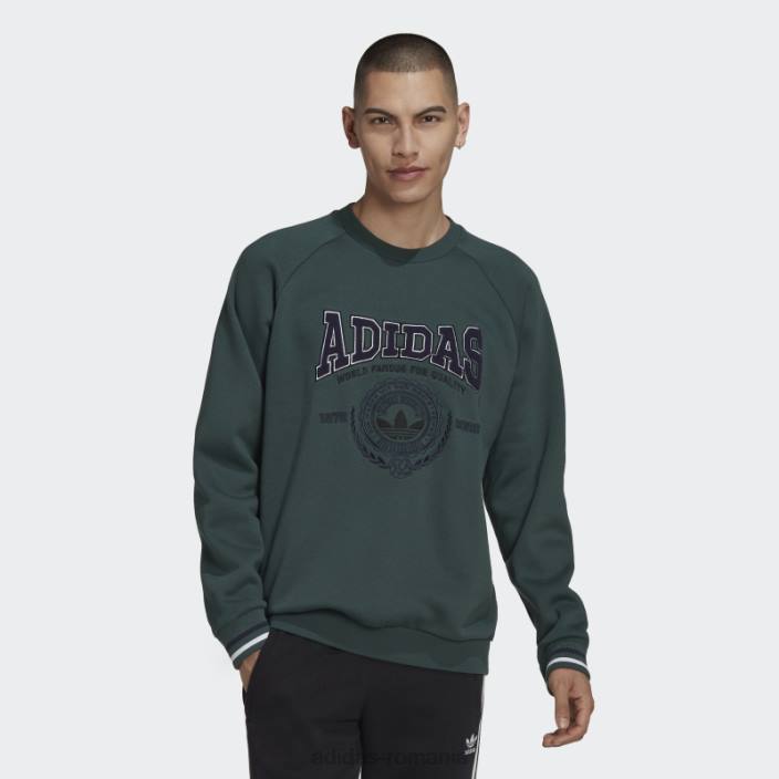 Adidas hanorac varsity crewneck verde mineral adidas bărbați verde mineral 2JBN7518