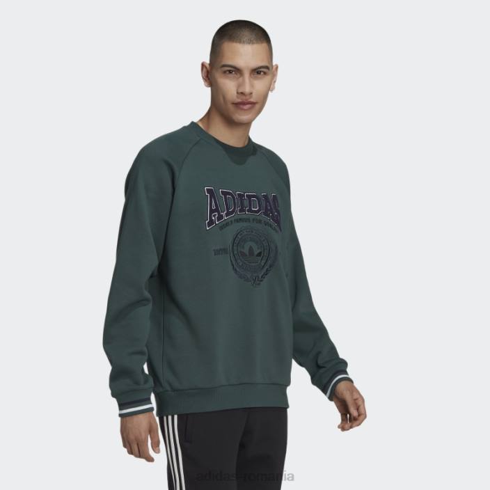 Adidas hanorac varsity crewneck verde mineral adidas bărbați verde mineral 2JBN7518