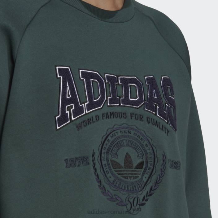 Adidas hanorac varsity crewneck verde mineral adidas bărbați verde mineral 2JBN7518