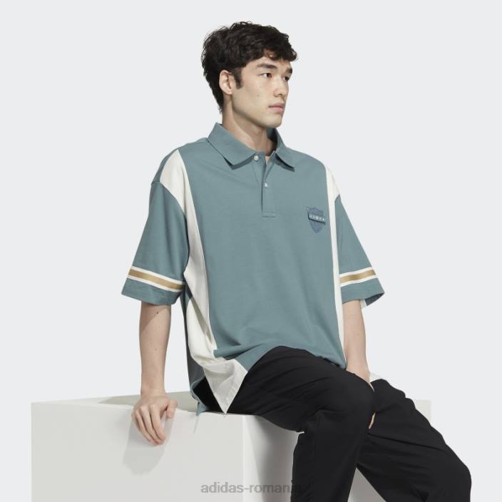 Adidas hazy emerald modern colegial polo cu mânecă scurtă bărbați smarald neclar 2JBN1229
