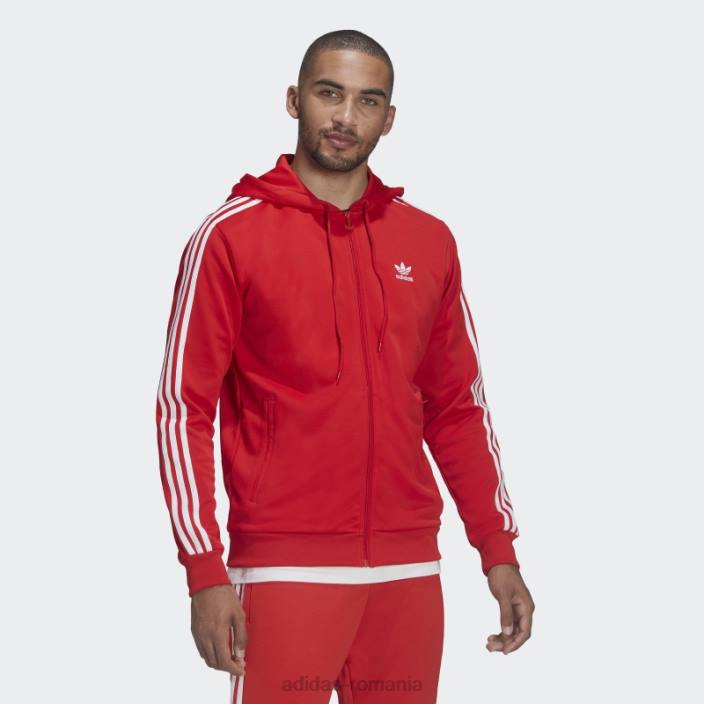 Adidas jachetă adicolor classics cu glugă, cu fermoar complet, roșie bărbați roșu 2JBN6572