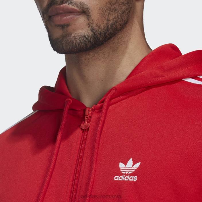Adidas jachetă adicolor classics cu glugă, cu fermoar complet, roșie bărbați roșu 2JBN6572
