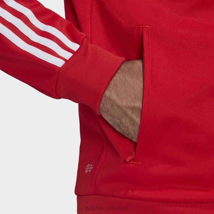 Adidas jachetă adicolor classics cu glugă, cu fermoar complet, roșie bărbați roșu 2JBN6572