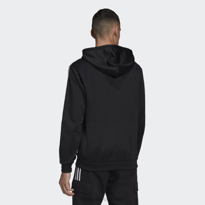 Adidas jachetă adicolor classics cu glugă, fermoar complet, neagră bărbați negru 2JBN6380