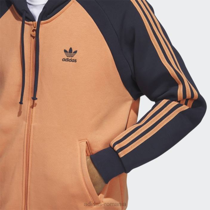 Adidas jachetă de sport cu glugă sst fleece hazy cupru bărbați cupru/cerneală neclară 2JBN6638