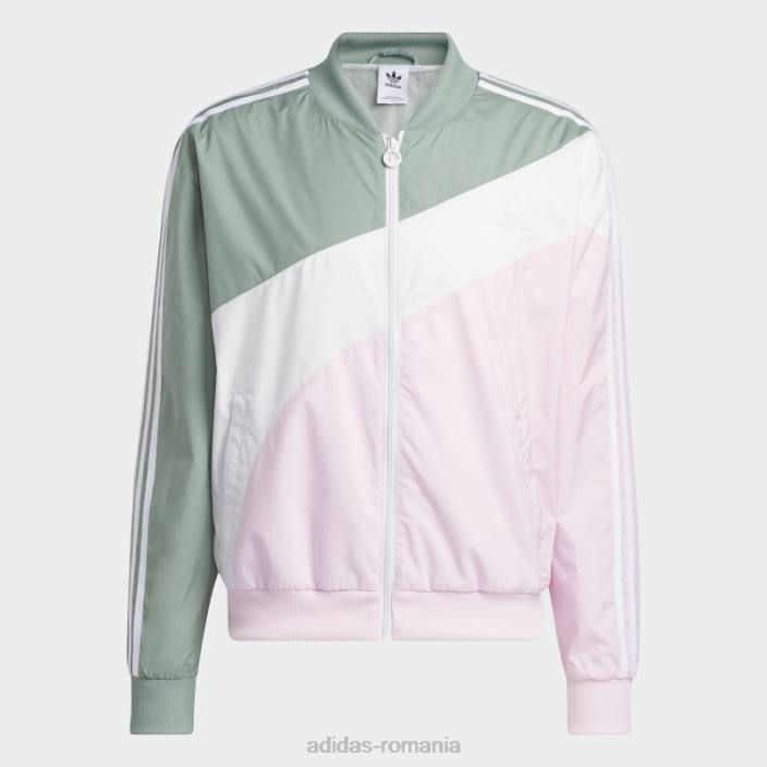 Adidas jachetă de sport țesută în vârtej verde argintiu bărbați verde argintiu/roz 2JBN6464