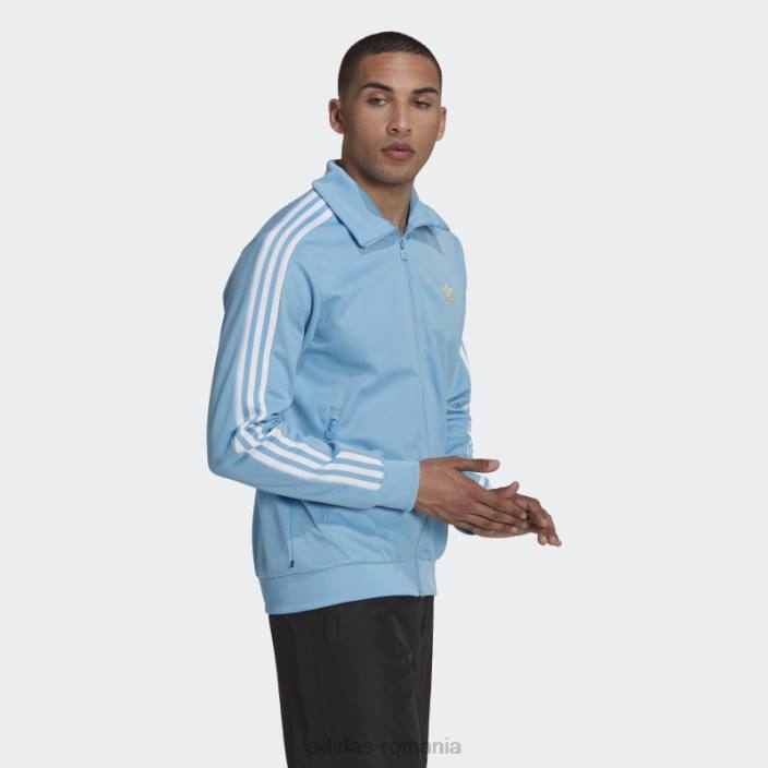 Adidas jachetă de trening beckenbauer albastră bărbați albastru/alb/auriu metalic 2JBN1502