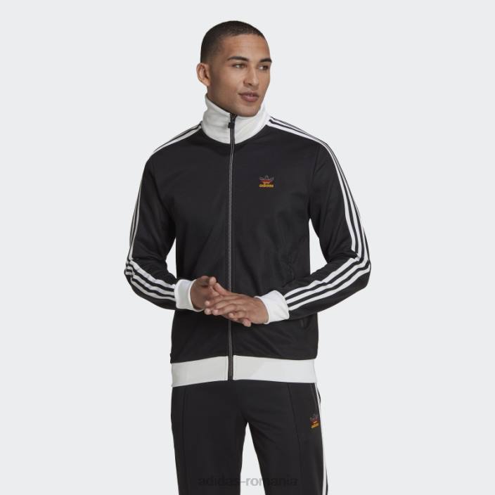 Adidas jachetă neagră Beckenbauer bărbați negru/alb/rosu/auriu 2JBN1498