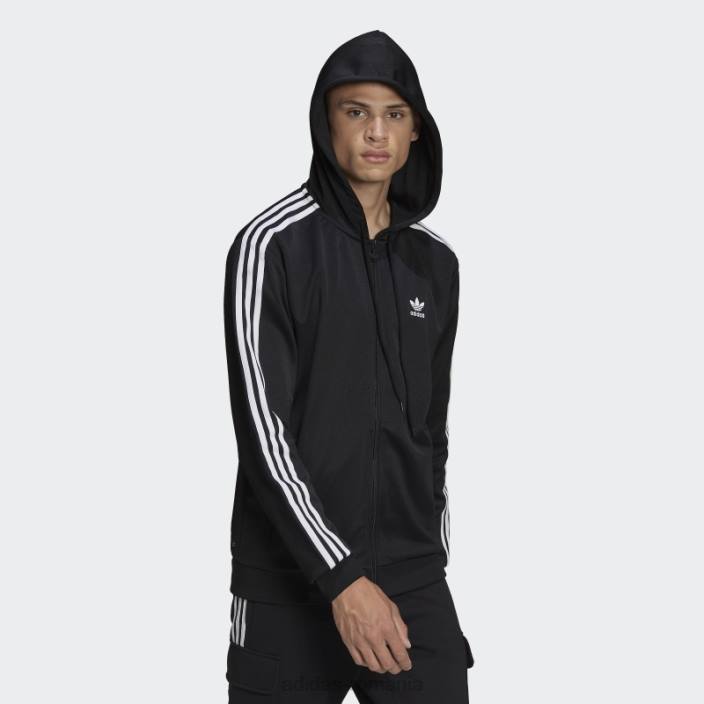Adidas jachetă neagră adicolor classics cu glugă, fermoar complet bărbați negru 2JBN1684