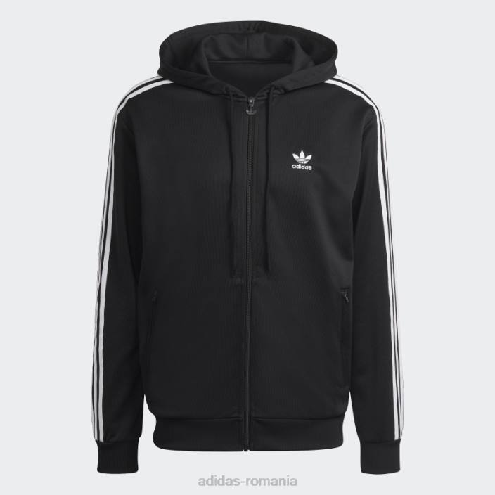 Adidas jachetă neagră adicolor classics cu glugă, fermoar complet bărbați negru 2JBN1684