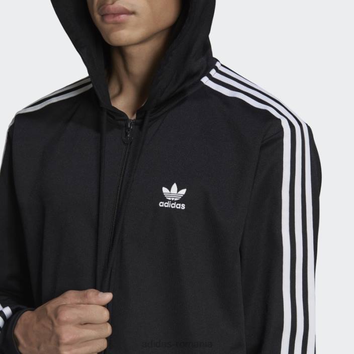 Adidas jachetă neagră adicolor classics cu glugă, fermoar complet bărbați negru 2JBN1684