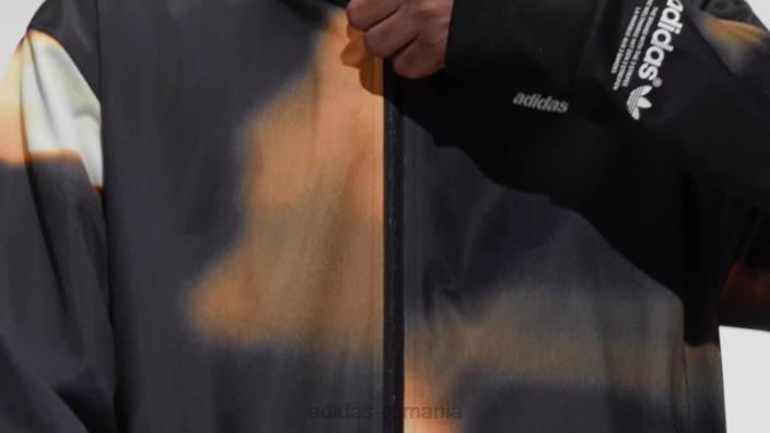 Adidas jachetă neagră cu grafică y2k bărbați papură neagră/portocalie 2JBN7235