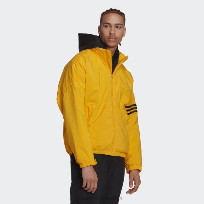 Adidas jachetă pufă cu dungi aurii căptușite adidas bărbați aur 2JBN15285